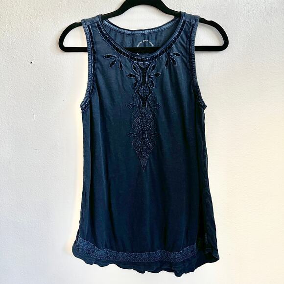 Lucky Brand Embroidered Tank Top Boho Western Festival Hippie Large - Picture 1 of 7